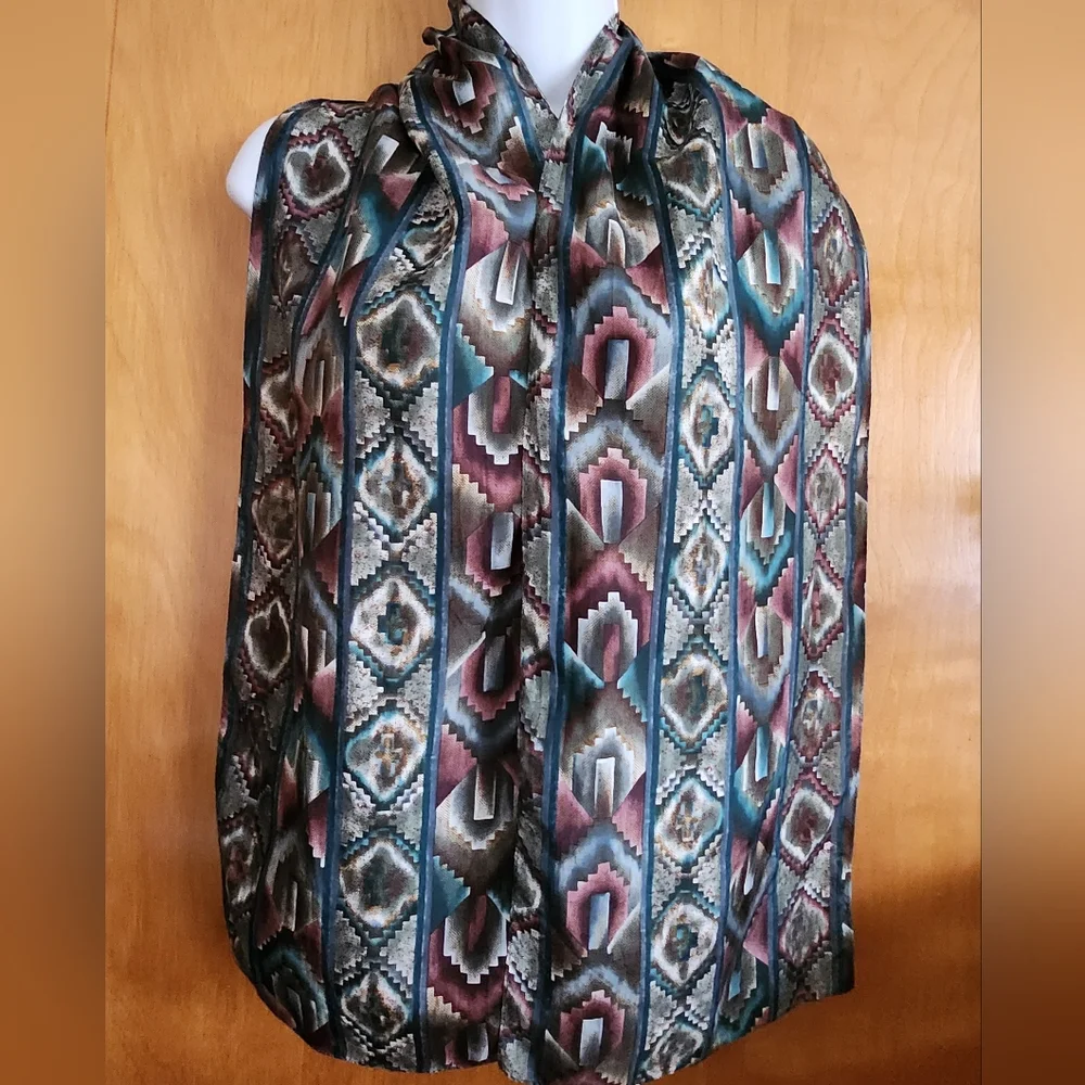 Southwestern Pattern Satin Scarf